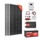 VEVOR Kit Solaire Complet Hors Réseau 800 W 12 V 4 Panneaux Solaires Monocristallins 200 W, Batterie LiFePO₄ 12,8 V 300 Ah, Contrôleur de Charge MPPT 60 A, Onduleur 2000 W, pour Camping-car, Maison - image 2