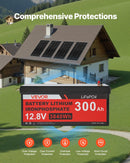 VEVOR Kit Solaire Complet Hors Réseau 800 W 12 V 4 Panneaux Solaires Monocristallins 200 W, Batterie LiFePO₄ 12,8 V 300 Ah, Contrôleur de Charge MPPT 60 A, Onduleur 2000 W, pour Camping-car, Maison - image 6