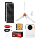 VEVOR Kit d'Énergie Éolienne et Solaire 12 V 600 W, 2 Panneaux Monocristallins 100 W, Éolienne 400 W, Batterie LiFePO₄ 12,8 V 100 Ah, Onduleur Solaire Hybride 1000 W pour Camping-car, Bateau, Maison - image 2