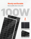 VEVOR Kit d'Énergie Éolienne et Solaire 12 V 600 W, 2 Panneaux Monocristallins 100 W, Éolienne 400 W, Batterie LiFePO₄ 12,8 V 100 Ah, Onduleur Solaire Hybride 1000 W pour Camping-car, Bateau, Maison - image 4