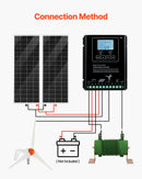 VEVOR Kit d'Énergie Éolienne et Solaire 12 V 400 W, 2 Panneaux Solaires Monocristallins 100 W, avec Éolienne 200 W, Contrôleur de Système Hybride MPPT pour Hors Réseau, Camping-car, Bateau, Maison - image 7