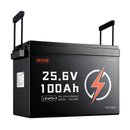 VEVOR Batterie Lithium LiFePO4 24 V 100 Ah 4000+ Cycles BMS 100 A Intégré pour Camping-cars, Moteurs de Pêche Traîne, Systèmes Solaires, Connexion 8P2S, 2560 Wh, Protection contre Basses Températures
