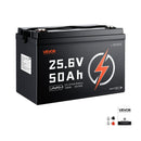 VEVOR Batterie Lithium LiFePO4 24 V 50 Ah 4000+ Cycles BMS 50 A Bluetooth pour Camping-cars, Moteurs de Pêche Traîne, Systèmes Solaires, Connexion 8P2S, 1280 Wh, Protection contre Basses Températures - image 10