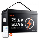 VEVOR Batterie Lithium LiFePO4 24 V 50 Ah 4000+ Cycles BMS 50 A Bluetooth pour Camping-cars, Moteurs de Pêche Traîne, Systèmes Solaires, Connexion 8P2S, 1280 Wh, Protection contre Basses Températures - image 2