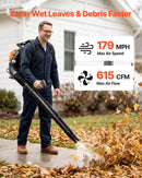 VEVOR Souffleur Feuille Thermique 4 Temps 75,6 cm³ Souffleur Feuilles à Dos, pour Entretien Pelouse Jardin Allée Nettoyage Automnal Neige Poudreuse, Réservoir 1,8 L, Débit 1045 m³/h, Vitesse 317 km/h - image 4