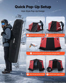 VEVOR Tente Pêche Glace Isolée 6-8 Personnes 3,3x3,3x2 m Abri Pop-Up Rouge pour Hiver, Lac et Étang Gelés, Surface 6,75 m², Tissu 600D 4 Couches, Portable 5 Côtés, avec Ancrages, Cordes, Sac Transport - image 6