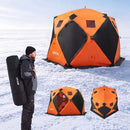VEVOR Tente Pêche Glace Isolée 6-8 Personnes 3,47x1,74x2,3 m Abri Pop-Up pour Hiver, Lac et Étang Gelés, Surface 7,82 m², Tissu 600D 4 Couches, Portable Cubique, avec Ancrages, Cordes, Sac Transport - image 2