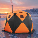 VEVOR Tente Pêche Glace Isolée 6-8 Personnes 3,47x1,74x2,3 m Abri Pop-Up pour Hiver, Lac et Étang Gelés, Surface 7,82 m², Tissu 600D 4 Couches, Portable Cubique, avec Ancrages, Cordes, Sac Transport - image 9