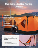 VEVOR Tente Pêche Glace Isolée 8-10 Personnes 4,11x2,3x2,3 m Abri Pop-Up pour Hiver, Lac et Étang Gelés, Surface 10,7 m², Tissu 600D 4 Couches, Portable Cubique, avec Ancrages, Cordes, Sac Transport - image 7