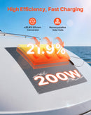 VEVOR Panneau Solaire Monocristallin Semi Flexible 200 W Panneau Solaire Souple Rendement 21,9 % Chargeur Hors Réseau pour Surfaces Courbes Bateau, Camping-car, Voiture, avec Sortie MC4, Étanche IP67 - image 3