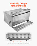 VEVOR Coffre à outils à marchepied pour semi-remorque, 790 x 770 x 485 mm, boîte à outils robuste en Alu, avec marchepied d'entrée de cabine étanche et loquet amortisseur pour camions à plateau, grue - image 7