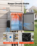 VEVOR Coffret Électrique Étanche Extérieur IP65, Boitier Électrique Mural en Acier Inoxydable, 40x20x50 cm, avec Thermostat, Ventilateur, Capot de Protection, Porte à Clés, Montage Mural ou sur Poteau - image 4