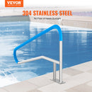 VEVOR Rampe Piscine, 1379 x 925 x 100 mm, Main Courante Piscine Acier Inoxydable avec Plaque de Base, Barre d'Appui de Sécurité Antirouille, Accessoires, pour Piscines, Intérieur, Extérieur, Terrasses, Spas - image 3