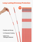 VEVOR Marqueurs d'Allée Lot de 500 Piquets à Neige 8 x 1220 mm Fibre de Verre Réflecteurs Grande Visibilité Bande Réfléchissante, avec Foret en Acier 30 cm, Gants de Protection, pour Parkings, Allées - image 3