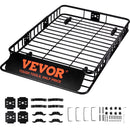 VEVOR Porte-Bagage pour Voiture 1630×990×152 mm Extensible 90,7 kg Panier de Toit en Acier Galerie de Toit Universelle Aérodynamique pour Transporter Vélos Matériels de Camping SUV Véhicules Voyage