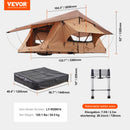 VEVOR Tente de Toit pour 2-3 Personnes, Tente de Camping pour Véhicules Pliable et Imperméable, avec Échelle Télescopique, Matelas et Housse en PVC, pour Jeep SUV Pick-up Camion Voitures, Voyage - image 8