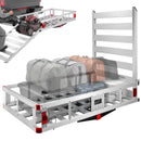 VEVOR Panier à Bagages sur Attelage 1270 x 750 x 220 mm Porte-Bagages d'Attelage en Aluminium Capacité de Charge 226,8 kg Plateforme sur Attelage Rampe Pliable pour Cargaison Arrière Camion SUV Voyage