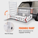 VEVOR Panier à Bagages sur Attelage 1270 x 750 x 220 mm Porte-Bagages d'Attelage en Aluminium Capacité de Charge 226,8 kg Plateforme sur Attelage Rampe Pliable pour Cargaison Arrière Camion SUV Voyage - image 4