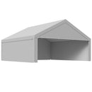 VEVOR Toile Rechange Carport, 6x6 m, Bâche Toit Abri Voiture, Couverture Tente Garage Portable, Résistante UV Imperméable, avec Parois Latérales, Cordons Élastiques à Billes, Gris, Cadre Non Inclus - image 12