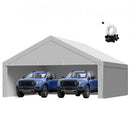 VEVOR Toile Rechange Carport, 6x6 m, Bâche Toit Abri Voiture, Couverture Tente Garage Portable, Résistante UV Imperméable, avec Parois Latérales, Cordons Élastiques à Billes, Gris, Cadre Non Inclus - image 2