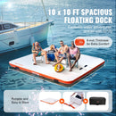 VEVOR Quai flottant gonflable, plate-forme de quai gonflable 3,04x3,04 m, tapis de quai flottant antidérapant avec sac de transport portable et échelle amovibleradeau d'île pour piscine, plage, océan - image 4