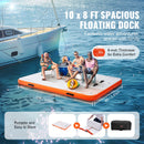 VEVOR Quai flottant gonflable, 3,04 x 2,43 m, plate-forme de quai gonflable tapis de quai flottant antidérapant avec sac de transport portable échelle amovible, radeau d'île pour piscine, plage, océan - image 4