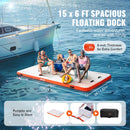 VEVOR Quai flottant gonflable, 4,57 x 1,82 m, plate-forme de quai gonflable, tapis de quai flottant antidérapant avec sac de transport portable échelle amovible radeau d'île pour piscine, plage, océan - image 4