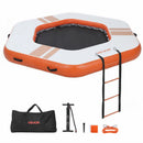 VEVOR Quai Flottant Gonflable 2,6x2,6 m Plateforme de Quai Gonflable pour Piscine Plage Mer Réunions Famille Sorties Amis Activités Nautiques avec Sac de Transport Portable, Échelle Amovible, Orange - image 10