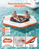 VEVOR Quai Flottant Gonflable 2,6x2,6 m Plateforme de Quai Gonflable pour Piscine Plage Mer Réunions Famille Sorties Amis Activités Nautiques avec Sac de Transport Portable, Échelle Amovible, Orange - image 5