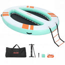 VEVOR Quai Flottant Gonflable 3,05x2,44 m Plateforme de Quai Gonflable pour Piscine Plage Mer Lac Réunions de Famille Sorties Amis Activités Nautiques avec Sac de Transport Portable, Échelle Amovible