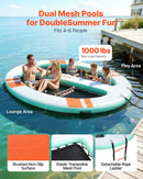 VEVOR Quai Flottant Gonflable 3,05x2,44 m Plateforme de Quai Gonflable pour Piscine Plage Mer Lac Réunions de Famille Sorties Amis Activités Nautiques avec Sac de Transport Portable, Échelle Amovible - image 3