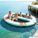 VEVOR Quai Flottant Gonflable 3,05x2,44 m Plateforme de Quai Gonflable pour Piscine Plage Mer Lac Réunions de Famille Sorties Amis Activités Nautiques avec Sac de Transport Portable, Échelle Amovible - image 9