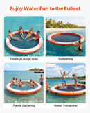 VEVOR Quai Flottant Gonflable Rond Plateforme de Quai Gonflable 3,05 m pour Piscine Plage Mer Réunions Famille Sorties Amis Activités Nautiques avec Sac de Transport Portable, Échelle Amovible, Orange - image 7