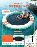 VEVOR Quai Flottant Gonflable Rond Plateforme de Quai Gonflable 3,66 m pour Piscine Plage Mer Lac Réunions de Famille Sorties Amis Activités Nautiques avec Sac de Transport Portable, Échelle Amovible - image 3