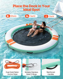 VEVOR Quai Flottant Gonflable Rond Plateforme de Quai Gonflable 3,66 m pour Piscine Plage Mer Lac Réunions de Famille Sorties Amis Activités Nautiques avec Sac de Transport Portable, Échelle Amovible - image 5