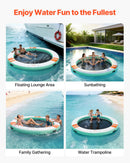 VEVOR Quai Flottant Gonflable Rond Plateforme de Quai Gonflable 3,66 m pour Piscine Plage Mer Lac Réunions de Famille Sorties Amis Activités Nautiques avec Sac de Transport Portable, Échelle Amovible - image 7