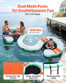 VEVOR Quai Flottant Gonflable 4,57x1,83 m Plateforme de Quai Gonflable pour Piscine Plage Mer Lac Réunions de Famille Sorties Amis Activités Nautiques avec Sac de Transport Portable, Échelle Amovible - image 3