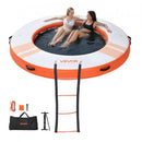 VEVOR Quai Flottant Gonflable Rond Plateforme de Quai Gonflable 2,44 m pour Piscine Plage Mer Réunions Famille Sorties Amis Activités Nautiques avec Sac de Transport Portable, Échelle Amovible, Orange - image 2
