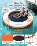 VEVOR Quai Flottant Gonflable Rond Plateforme de Quai Gonflable 2,44 m pour Piscine Plage Mer Réunions Famille Sorties Amis Activités Nautiques avec Sac de Transport Portable, Échelle Amovible, Orange - image 3