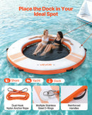 VEVOR Quai Flottant Gonflable Rond Plateforme de Quai Gonflable 2,44 m pour Piscine Plage Mer Réunions Famille Sorties Amis Activités Nautiques avec Sac de Transport Portable, Échelle Amovible, Orange - image 5