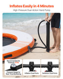 VEVOR Quai Flottant Gonflable Rond Plateforme de Quai Gonflable 2,44 m pour Piscine Plage Mer Réunions Famille Sorties Amis Activités Nautiques avec Sac de Transport Portable, Échelle Amovible, Orange - image 6