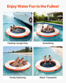 VEVOR Quai Flottant Gonflable Rond Plateforme de Quai Gonflable 2,44 m pour Piscine Plage Mer Réunions Famille Sorties Amis Activités Nautiques avec Sac de Transport Portable, Échelle Amovible, Orange - image 7