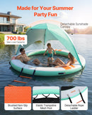 VEVOR Quai Flottant Gonflable Rond Plateforme de Quai Gonflable 2,44 m pour Piscine Plage Mer Lac Réunions de Famille Sorties Amis Activités Nautiques avec Sac de Transport Portable, Échelle Amovible - image 3
