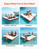 VEVOR Quai Flottant Gonflable 3,05x3,05 m Plateforme de Quai Gonflable pour Piscine Plage Mer Lac Réunions de Famille Moments de Détente entre Amis avec Sac de Transport Portable, Échelle Amovible - image 7