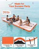 VEVOR Quai Flottant Gonflable 4,57x1,98 m Plateforme de Quai Gonflable pour Piscine Plage Mer Lac Réunions de Famille Moments de Détente entre Amis avec Sac de Transport Portable, Échelle Amovible - image 3