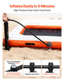 VEVOR Quai Flottant Gonflable 4,57x1,98 m Plateforme de Quai Gonflable pour Piscine Plage Mer Lac Réunions de Famille Moments de Détente entre Amis avec Sac de Transport Portable, Échelle Amovible - image 6