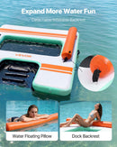 VEVOR Quai Flottant Gonflable 2,44x1,83 m Plateforme de Quai Gonflable pour Piscine Plage Mer Moments Détente Famille Amis, avec Sac Transport Portable, Échelle Amovible, Rampe Sous-marine pour Chien - image 4
