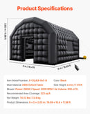 VEVOR Tente de Fête Gonflable, 6x5x3,65 m, Tente Cube Gonflable, Discothèque Boîte de Nuit Club à Gonfler avec Souffleur 680 W, Sac de Sable, 2 Fenêtres, pour Évènement, Anniversaire, Mariage, Noir - image 8