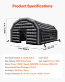 VEVOR Tente de Fête Gonflable, 8 x 6 x 4 m, Tente Cube Gonflable, Discothèque Boîte de Nuit Club à Gonfler avec Souffleur 1100 W, Sac de Sable, 2 Fenêtres, pour Évènement, Anniversaire, Mariage, Noir - image 8