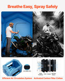 VEVOR Cabine de Peinture Gonflable 3x2,5x2,5 m, Tente de Pulvérisation pour Voiture avec Ventilateur de 550 W et Système de Filtration d'Air, Toit Triangulaire, pour Garage Atelier Automobile - image 4